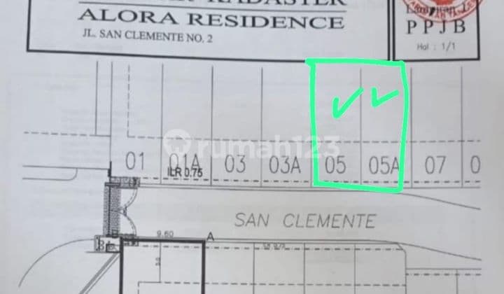 Dijual Kavling di Lippo Village Barat Harga Bu,Kavling Alora No 5 & 5A
