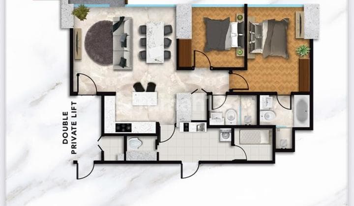 Disewakan Faiview House Apartment Type 2 Bedroom Lantai 12