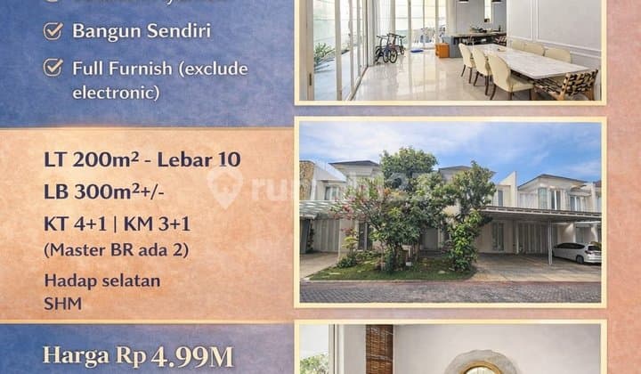 Rumah 2 Lantai Full Furnished Siap Huni di Cluster The Mansion, Pakuwon Indah