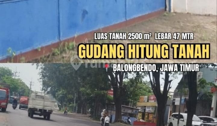 Di Jual Murah Gudang Hitung Tanah di Raya Balongbendo, Sidoarjo - Surabaya