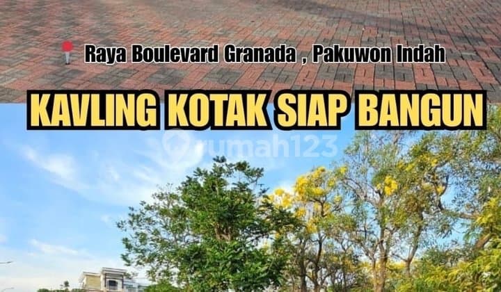 Termurah Tanah Kavling Siap Bangung di Pakuwon Indah Cluster Granada, Row Jalan Lebar